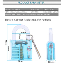 Transparent Locksmith Practice Lockpicking/Electric Cabinet Padlock safety Lock 50#